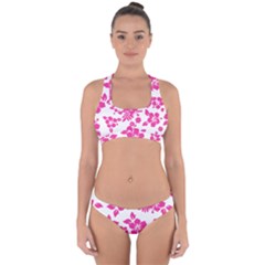 Hibiscus Pattern Pink Cross Back Hipster Bikini Set by GrowBasket