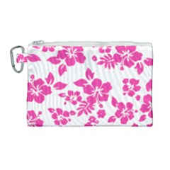 Hibiscus Pattern Pink Canvas Cosmetic Bag (large) by GrowBasket