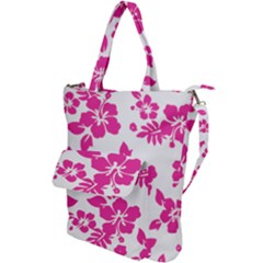 Hibiscus Pattern Pink Shoulder Tote Bag by GrowBasket