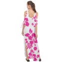 Hibiscus pattern pink Maxi Chiffon Cover Up Dress View2