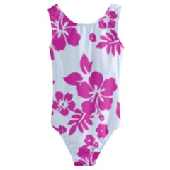 Hibiscus Pattern Pink Kids  Cut-out Back One Piece Swimsuit by GrowBasket