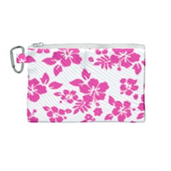 Hibiscus Pattern Pink Canvas Cosmetic Bag (medium) by GrowBasket