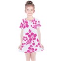 Hibiscus pattern pink Kids  Simple Cotton Dress View1