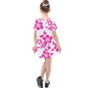 Hibiscus pattern pink Kids  Simple Cotton Dress View2