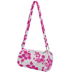 Hibiscus Pattern Pink Mini Cylinder Bag by GrowBasket