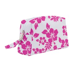 Hibiscus Pattern Pink Wristlet Pouch Bag (medium) by GrowBasket