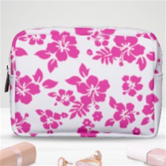 Hibiscus Pattern Pink Make Up Pouch (medium) by GrowBasket