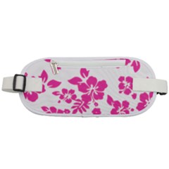 Hibiscus Pattern Pink Rounded Waist Pouch by GrowBasket