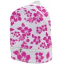 Hibiscus pattern pink Zip Bottom Backpack View1