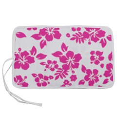 Hibiscus Pattern Pink Pen Storage Case (l) by GrowBasket