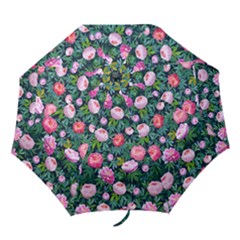 Delicate Watercolor Peony Folding Umbrellas by SychEva