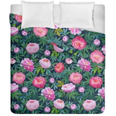 Delicate Watercolor Peony Duvet Cover Double Side (california King Size) by SychEva