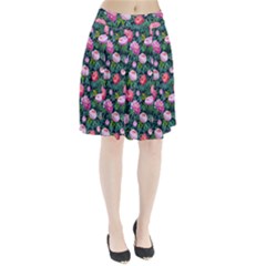 Delicate Watercolor Peony Pleated Skirt by SychEva