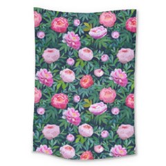 Delicate Watercolor Peony Large Tapestry by SychEva