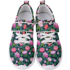 Delicate Watercolor Peony Men s Velcro Strap Shoes by SychEva