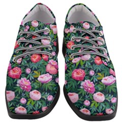 Delicate Watercolor Peony Women Heeled Oxford Shoes by SychEva