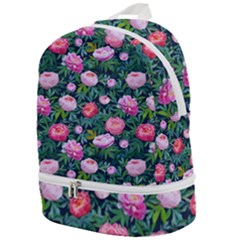 Delicate Watercolor Peony Zip Bottom Backpack by SychEva