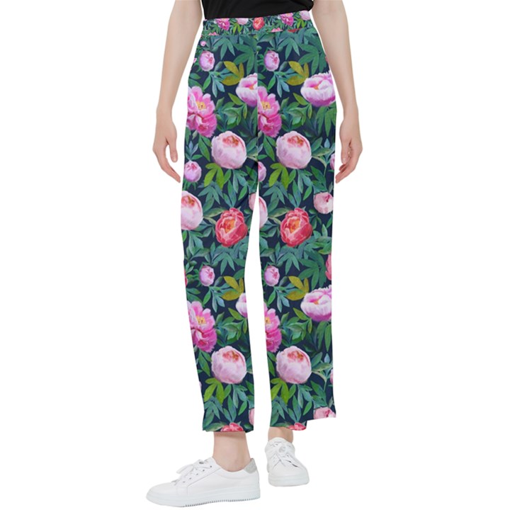 Delicate Watercolor Peony Women s Pants 