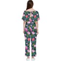 Delicate Watercolor Peony Batwing Lightweight Jumpsuit View2