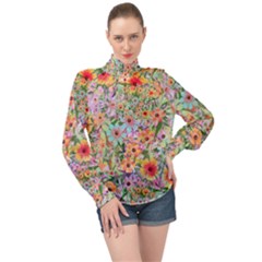 Secretgarden High Neck Long Sleeve Chiffon Top by PollyParadise