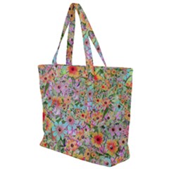 Secretgarden Zip Up Canvas Bag by PollyParadise