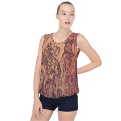 Abstract Cracked Texture Print Bubble Hem Chiffon Tank Top