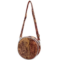 Abstract Cracked Texture Print Crossbody Circle Bag by dflcprintsclothing