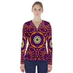 Tropical Twist V-neck Long Sleeve Top by LW323