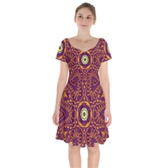 Tropical Twist Short Sleeve Bardot Dress