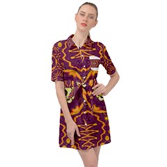 Tropical Twist Belted Shirt Dress by LW323