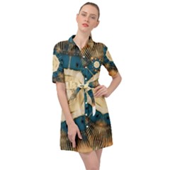 Bless Day Belted Shirt Dress by LW323