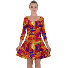 Sun & Water Quarter Sleeve Skater Dress by LW323