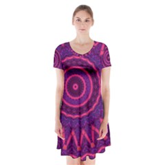 Nativewinds Short Sleeve V-neck Flare Dress by LW323