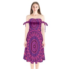 Nativewinds Shoulder Tie Bardot Midi Dress by LW323