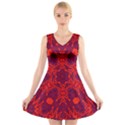 Red Rose V-Neck Sleeveless Dress View1