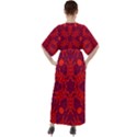 Red Rose V-Neck Boho Style Maxi Dress View2