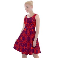 Red Rose Knee Length Skater Dress by LW323