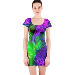 Feathery Winds Short Sleeve Bodycon Dress by LW323