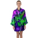 Feathery Winds Long Sleeve Satin Kimono View1