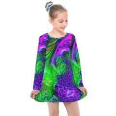 Feathery Winds Kids  Long Sleeve Dress by LW323