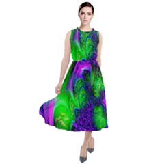 Feathery Winds Round Neck Boho Dress by LW323