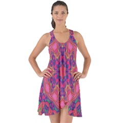 Purple Flower Show Some Back Chiffon Dress by LW323