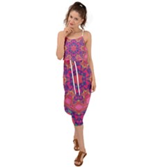 Purple Flower Waist Tie Cover Up Chiffon Dress by LW323