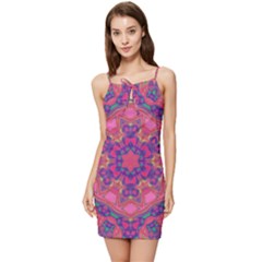 Purple Flower Summer Tie Front Dress by LW323