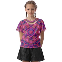 Purple Flower Kids  Front Cut Tee by LW323