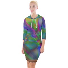 Prisma Colors Quarter Sleeve Hood Bodycon Dress