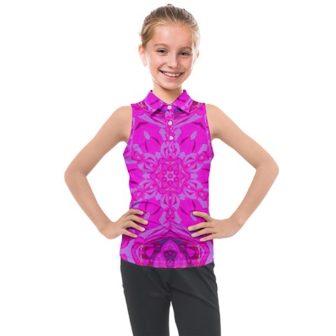 Purple Passion Kids  Sleeveless Polo Tee by LW323