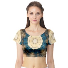 Bamboo Island Short Sleeve Crop Top by LW323