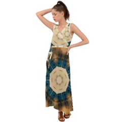 Bamboo Island V-neck Chiffon Maxi Dress