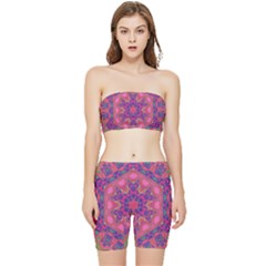 Springflower4 Stretch Shorts And Tube Top Set by LW323